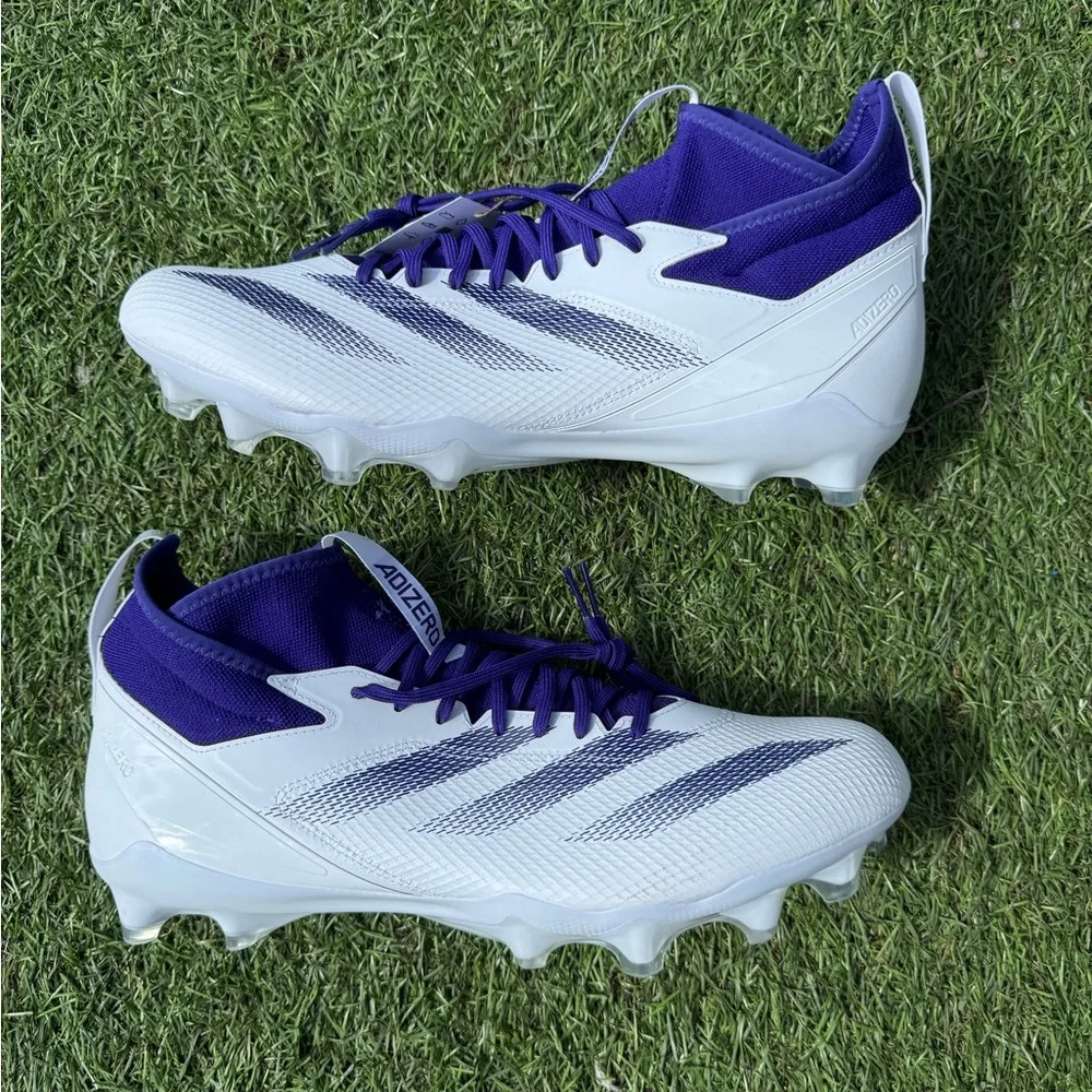 Adidas Adizero White/Purple Football Cleats Men's Sz(17)